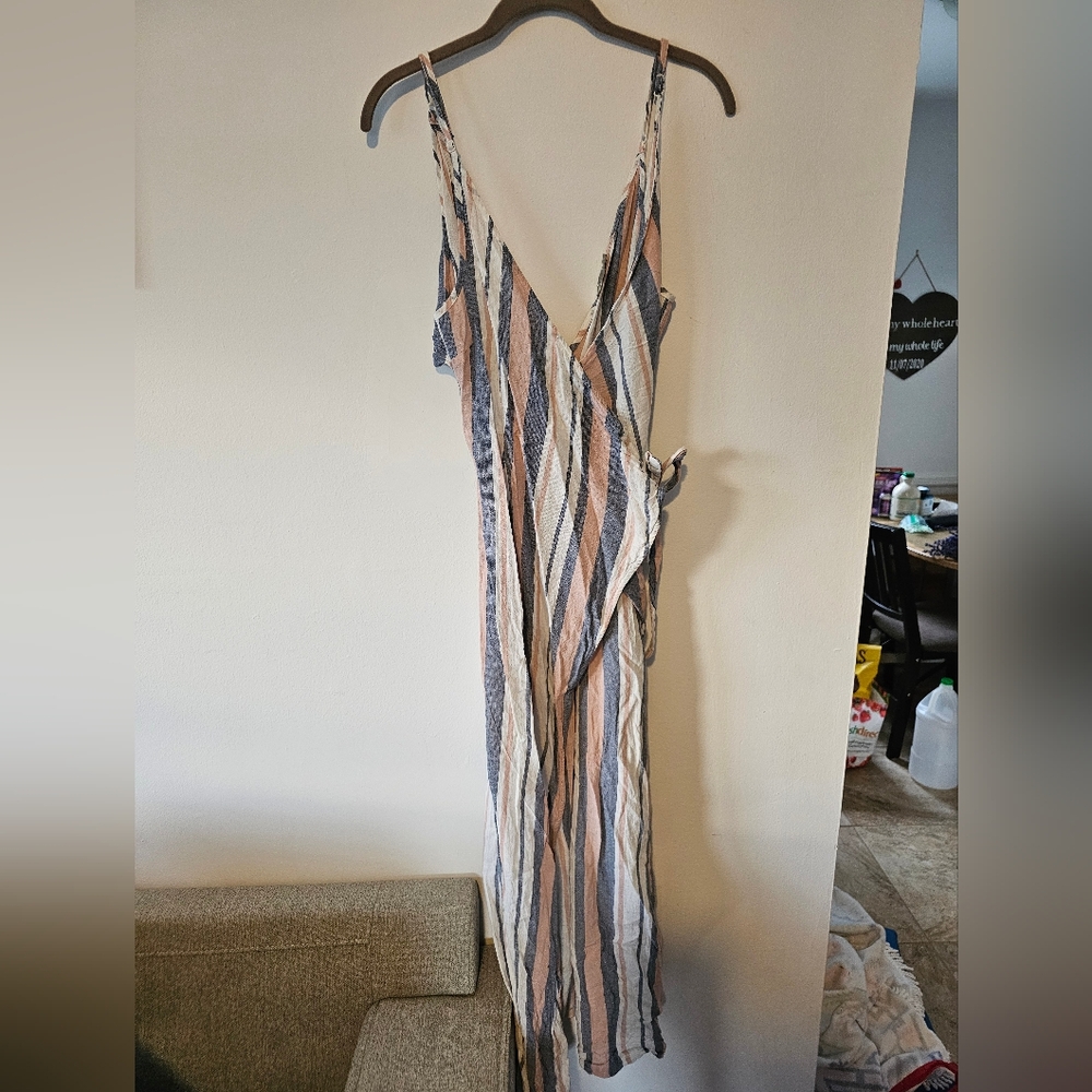 Asos striped wrap dress